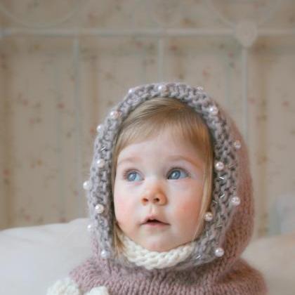 Knitting Pattern Hood Cowl Adele With Beads And A..