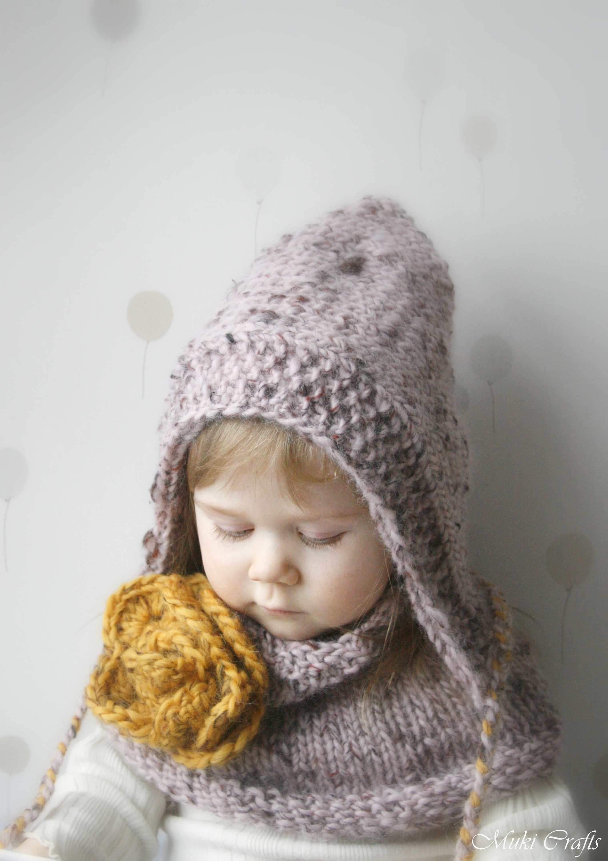 KNITTING PATTERN Hood / Hooded Cowl Set Salome With ...